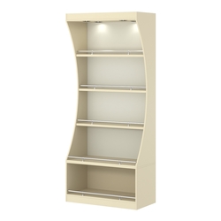 Стеллаж Гарант №1-1-900-О с ограничителями, Крем Вайс + Белый