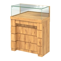 Торговый прилавок с утопленным фасадом широкий №УФ-1-900, Дуб Золотистый