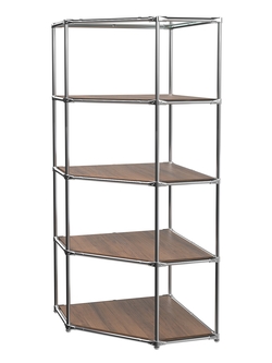 Угловой стеллаж Хром №3 с полками ДСП 16 мм, Орех