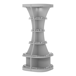 Островной высокий стеллаж ГАРАНТ №1-О с ограничителями, Серый