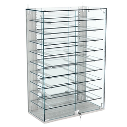 Витрина настенная НЕО №2-4 с зеркалом и девятью полками, Ясень Анкор светлый - U31104