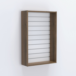 Витрина настенная №202-1В без дверей с эконом панелью, Орех