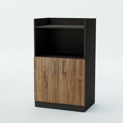 Стойка официанта "Бармен" №1-600, Черный + Дуб Канзас Коричневый