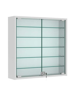 Витрина настенная №1-5А с пятью прозрачными полками, Серый