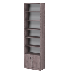 Стеллаж из ДСП с 5-ю полками 300x600 мм серии LEVEL-5 №5 (З/C - ДВП), Ясень Анкор темный