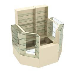 Торговый пристенный островок ГРАЦИЯ №2 (открытый) (3.3 кв.м), Крем Вайс