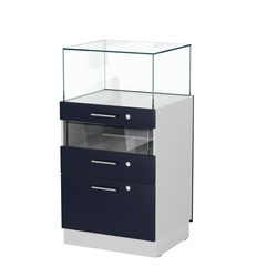 Прилавок ювелирный "Диаманд" №2-600, ЛДСП серый + МДФ инфиго