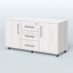 Тумба приставная Брента, цвет белый, Ясень Анкор светлый