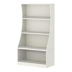 Стеллаж Гарант низкий №2-1-900-О с ограничителями, Белый