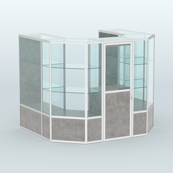 Павильон из профиля пристенный №3б ( 4,32 кв. м), Бетон Чикаго светло-серый F186 ST9