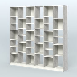 Стеллаж из ДСП серии ЛОФТ №16-2 с полками ДСП, Метрополитан Грей + Белый