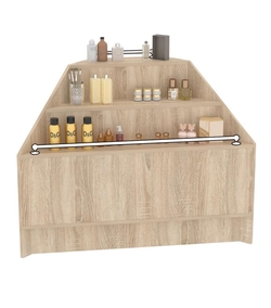 Прилавок-горка угловой №2А с тремя ступенями (внешний угол), Дуб сонома