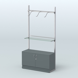 Система ЭЛЕГАНТ №6 без ДСП с тумбой T22 (1200 мм), Темно-Серый