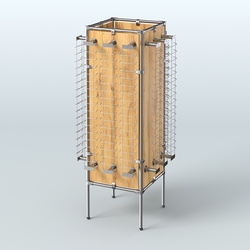 Напольная стойка Хром под очки №4-Д24 (открытого доступа), Дуб Золотистый