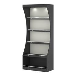 Стеллаж Гарант №1-1-900-О с ограничителями, Черный и Белый