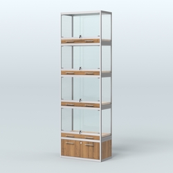 Витрина большая для продажи средних млекопитающих в зоомагазин серии КУНЬИ-04, Орех