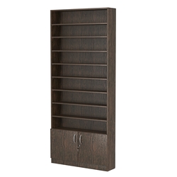 Стеллаж из ДСП с 8-ю полками 200x900 мм серии LEVEL-8 №10 (З/C - ДВП), Дуб Венге