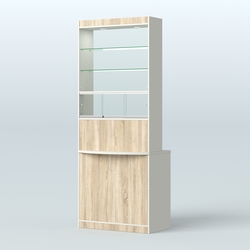 Высокая витрина-прилавок Эконом №3В, Белый + Дуб Сонома