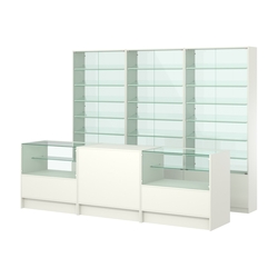 Комплект витрин с наклонными полками SL-6 №12-1 и прилавков ЭК-3, Белый