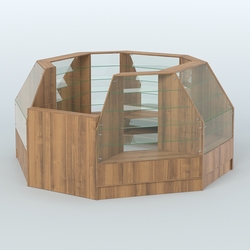 Низкий торговый остров серии Алмаз №1 малый, Орех