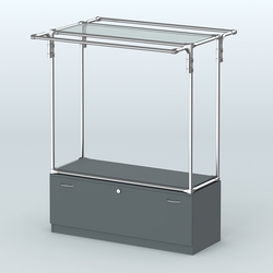 Островная торговая система ХРОМ 1200 мм с тумбами №3, Темно-Серый