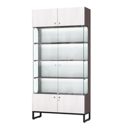 Витрина Монти №2-П, Ясень Анкор темный + Ясень Анкор светлый