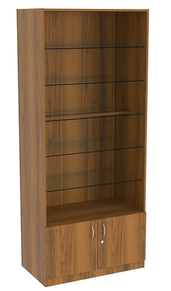 Витрина СЭСП-О №1-500 (З/C - ДВП) со стеклянными полками, Орех