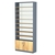 Стеллаж из ДСП с 8-ю полками 300x900 мм серии LEVEL-8 №12-1 (З/C - СТЕКЛО) Темно-серый и Дуб Золотистый