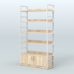 Торговый стеллаж большой STRONG - АЛЬФА №3, Дуб Сонома + Белый