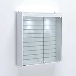 Витрина настенная №204-2Б закрытая с экономпанелью и фризом, Белый