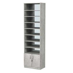 Стеллаж из ДСП с 7-ю полками 350x600 мм серии LEVEL-7 №6-2 (З/C - ЗЕРКАЛО), Метрополитан Грей