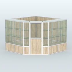 Павильон из профиля угловой №8б (9 кв.м), Дуб Сонома