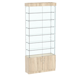 Витрина Истра №31 прямоугольная (задняя стенка - стекло), Дуб сонома