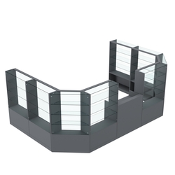 Торговый пристенный островок ГРАЦИЯ №11 (открытый) (9.62 кв.м), Темно-Серый