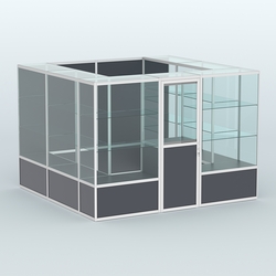 Павильон из профиля пристенный №9б (6,75 кв. м), Антрацит