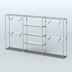 Торговая система ХРОМ без ДСП 3600 мм с зеркальными полками и поручнями №5, Черный