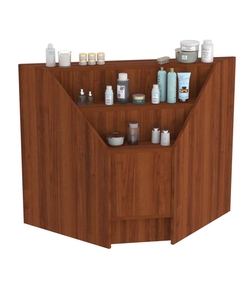 Прилавок-горка угловой №2Б с тремя ярусами (внутренний угол), Орех