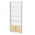 Стеллаж из ДСП с 4-мя полками 100x900 мм серии LEVEL-4 №8-1 (З/C - СТЕКЛО) Белый + Дуб Сонома