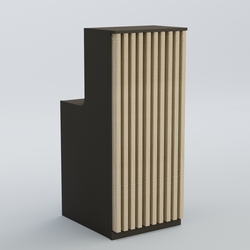 Ресепшен узкий серии ВЕРТИКАЛЬ №2, Черный + Дуб Сонома