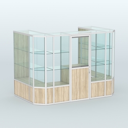 Павильон из профиля пристенный №6б (4,05 кв. м), Дуб Сонома