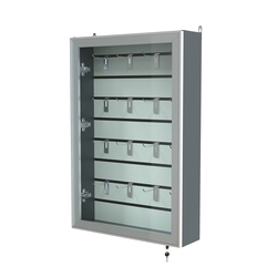 Витрина настенная №2-1Б с эконом панелью и стеклянными дверками серии Collecto, Темно-Серый