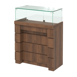 Торговый прилавок с утопленным фасадом и широкими ящиками №УФ-4-900, Орех