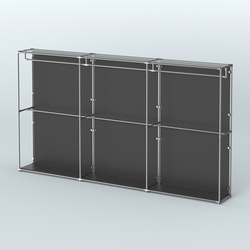 Торговая система ХРОМ (задняя стенка - ДСП) 3600 мм с поручнями №1, Черный