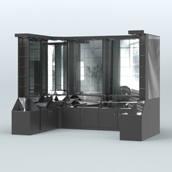 Павильон с прозрачными дверками серии Эталон №5, Черный