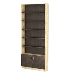 Стеллаж из ДСП с 5-ю полками 200x900 мм серии LEVEL-5 №10 (З/C - ДВП), Дуб Сонома + Дуб Венге