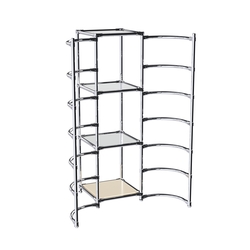 Хромированное вешало ДУГА №2-4 с зеркальными полками 4 мм, Крем Вайс