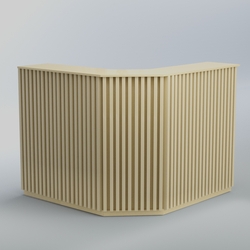 Ресепшен Г-образный серии ВЕРТИКАЛЬ №4, Крем Вайс