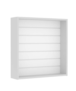 Витрина настенная №1-1В открытая с эконом панелью, Серый