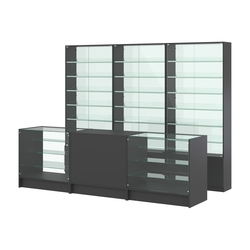 Комплект витрин с наклонными полками SL-6 №12-1 и прилавков ЭК-4, Черный