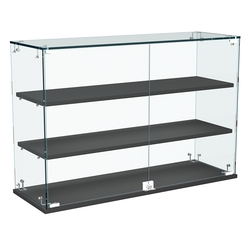 Витрина Истра настольная №29-ДП с прямыми полками из ДСП, Черный